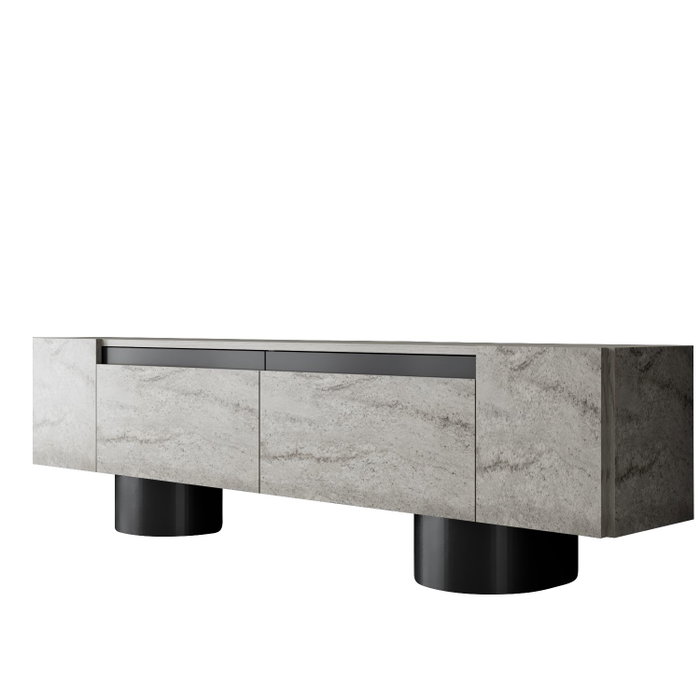 Hanah Home Soporte para TV Bohem - Travertino, Negro Hanah Home Soporte para TV Bohem - Travertino, Negro